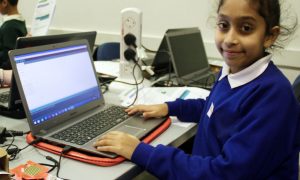 Girl at computer